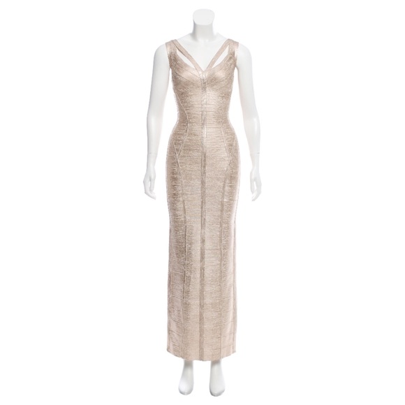 Herve Leger Dresses & Skirts - Gold Foil Herve Leger Gown